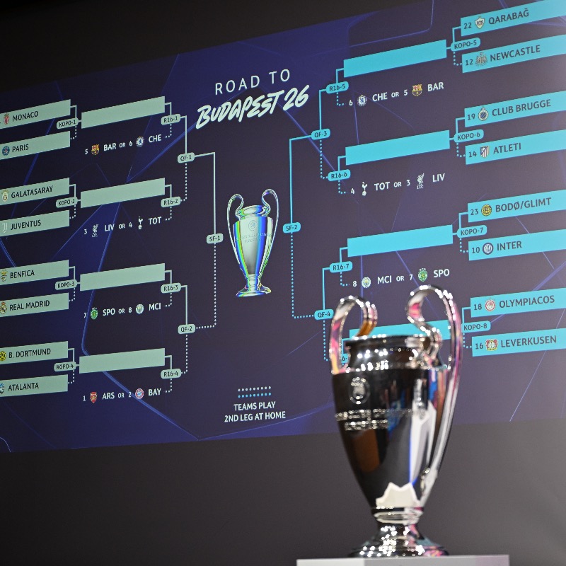 ChelseaFC's tweet photo. A reminder of who Chelsea could face in the Champions League Round of 16... 🏆