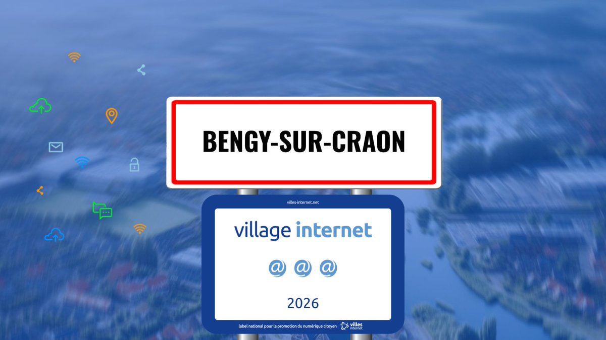 Villes_Internet's tweet image. 🎉🙌🇫🇷 Félicitations à Bengy-sur-Craon qui reçoit le label Village Internet avec 3@ #Villesinternet2026 - Le Palmarès complet sur villes-internet.net/site/decouvrez… #Bengy-sur-Craon