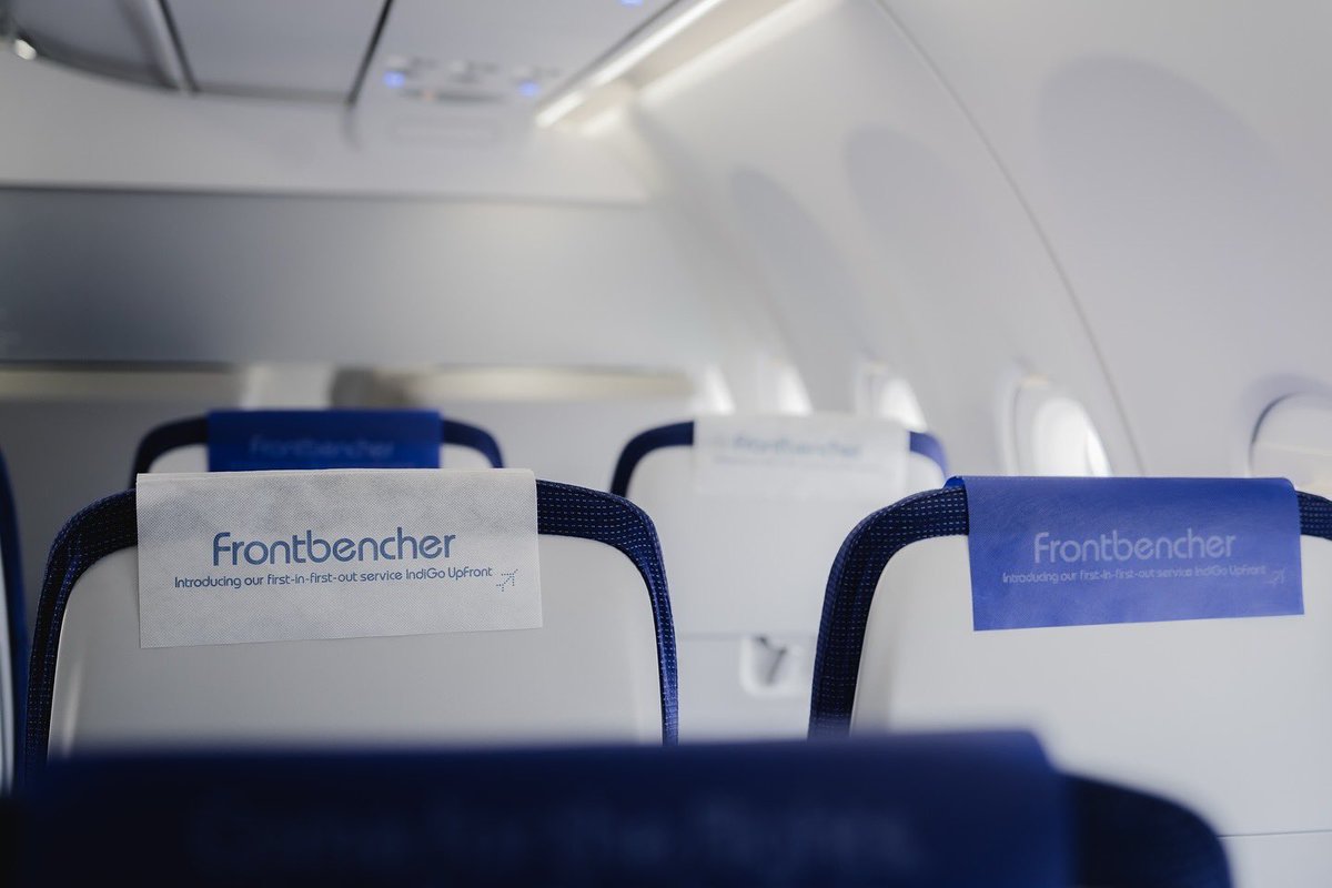 IndiGo6E's tweet image. Introducing IndiGo UpFront
All-new first-in-first-out service.
Front row economy seats.
Extra legroom + in-flight meals.
Hassle-free changes &amp;amp; cancellations. #goIndiGo