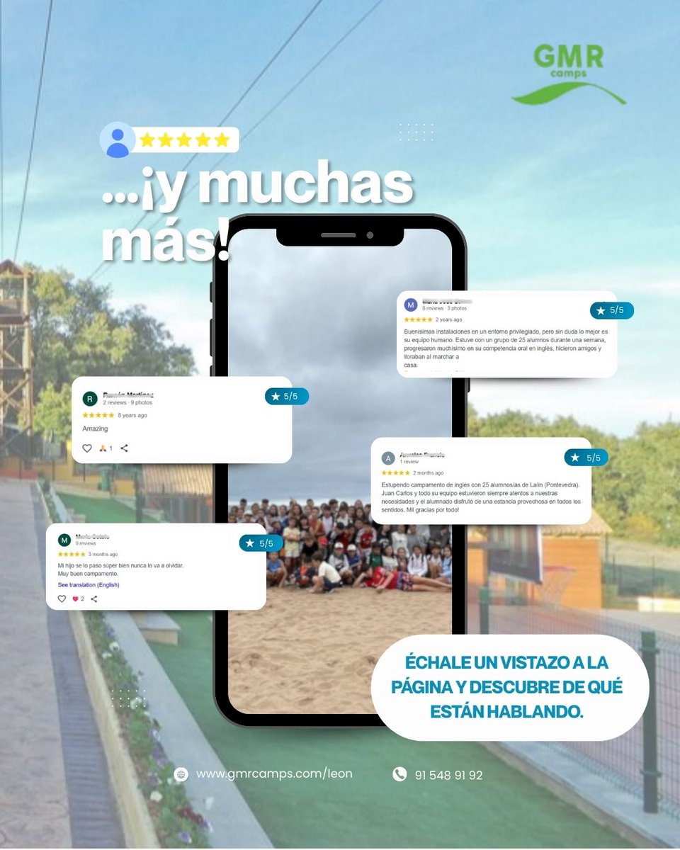 Lo que dicen las familias de GMR Camps 💛

“Más seguro, feliz y hablando inglés sin miedo.”
“Una experiencia para repetir.”

Descúbrelo tú también 👉 gmrcamps.com/leon
Reserva 2026 👉 gmrcamps.com/leon/reservas

#gmrcamps #campamentodeverano #viajefindecurso #excursionescolar