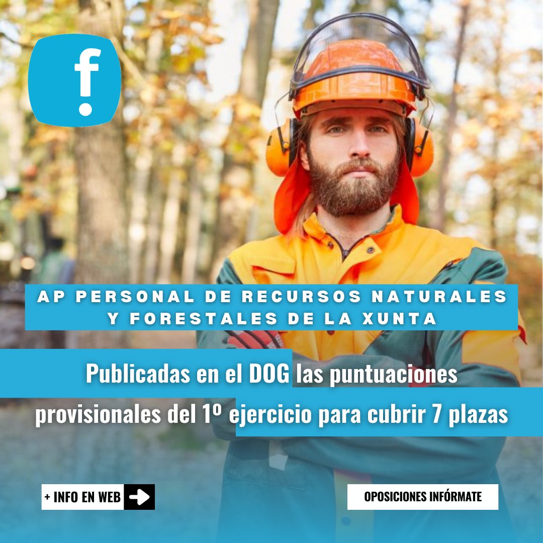 InformateEmpleo's tweet photo. ⚠️ ATENCIÓN! Publicadas en el #DOG las 𝐩𝐮𝐧𝐭𝐮𝐚𝐜𝐢𝐨𝐧𝐞𝐬 𝐩𝐫𝐨𝐯𝐢𝐬𝐢𝐨𝐧𝐚𝐥𝐞𝐬 del 1º ejercicio para cubrir 𝟕 𝐩𝐥𝐚𝐳𝐚𝐬, por #OposiciónLibre, de 𝐀𝐏 𝐏𝐞𝐫𝐬𝐨𝐧𝐚𝐥 de #RecursosNaturales y #Forestales de la @Xunta🌲

#InFórmate AQUÍ! 👉 https://t.co/e7prtOHv46 https://t.co/4AWZMx3q3C