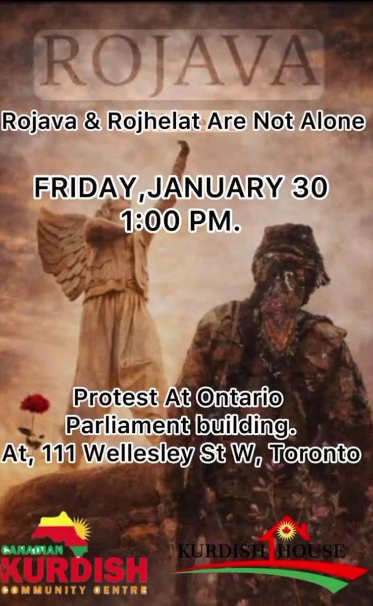 BANGAWAZÎ 
ÇALAKİYA NAVENDÎ TORONTO

Ji bo parastina Rojava
em li ser pîyane
Em rê nadin Êrîşan

🗓 30.01.2026
🕑 13:00
📍 Ontario Parliament Buildings
  111 Wellesley St W, Toronto
 <a href="/_Civak_saz1/">KCDK-E</a> <a href="/tjke_2014/">TJK-E</a> 

#KobanêUnderSîege
#KeziyênMeTirsaWe
#DefendRojava