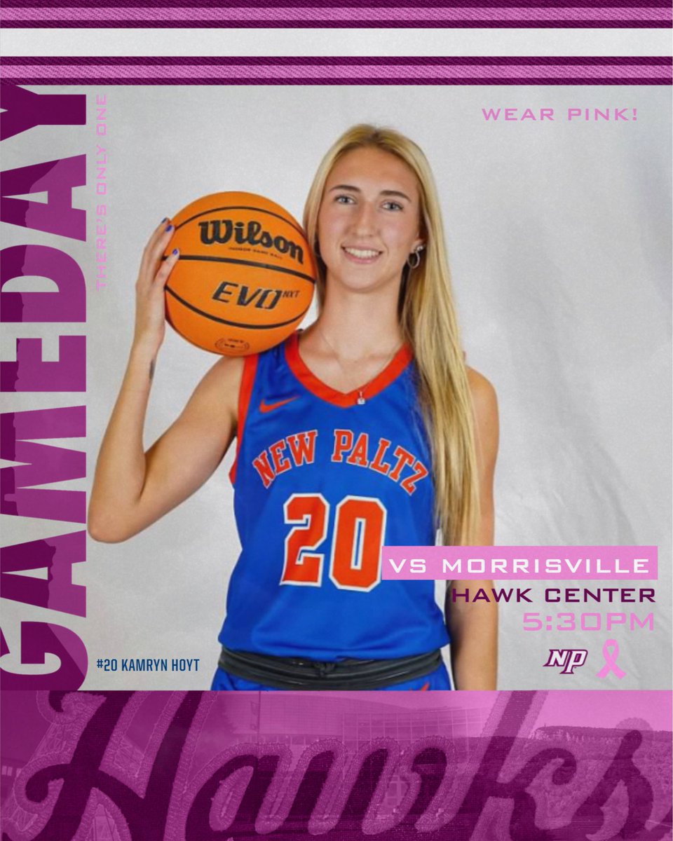 nphawks's tweet photo. PINK OUT GAME DAY ππ
π Morrisville
WBB β° 5:30 PM
MBB β° 7:30 PM
π Hawk Center
Wear pink. Get loud. Letβs pack the house.
WE. ARE. NEW PALTZ. ππ§‘π
#PinkOut #GoHawks #NPPride https://t.co/ooJyWQbEli