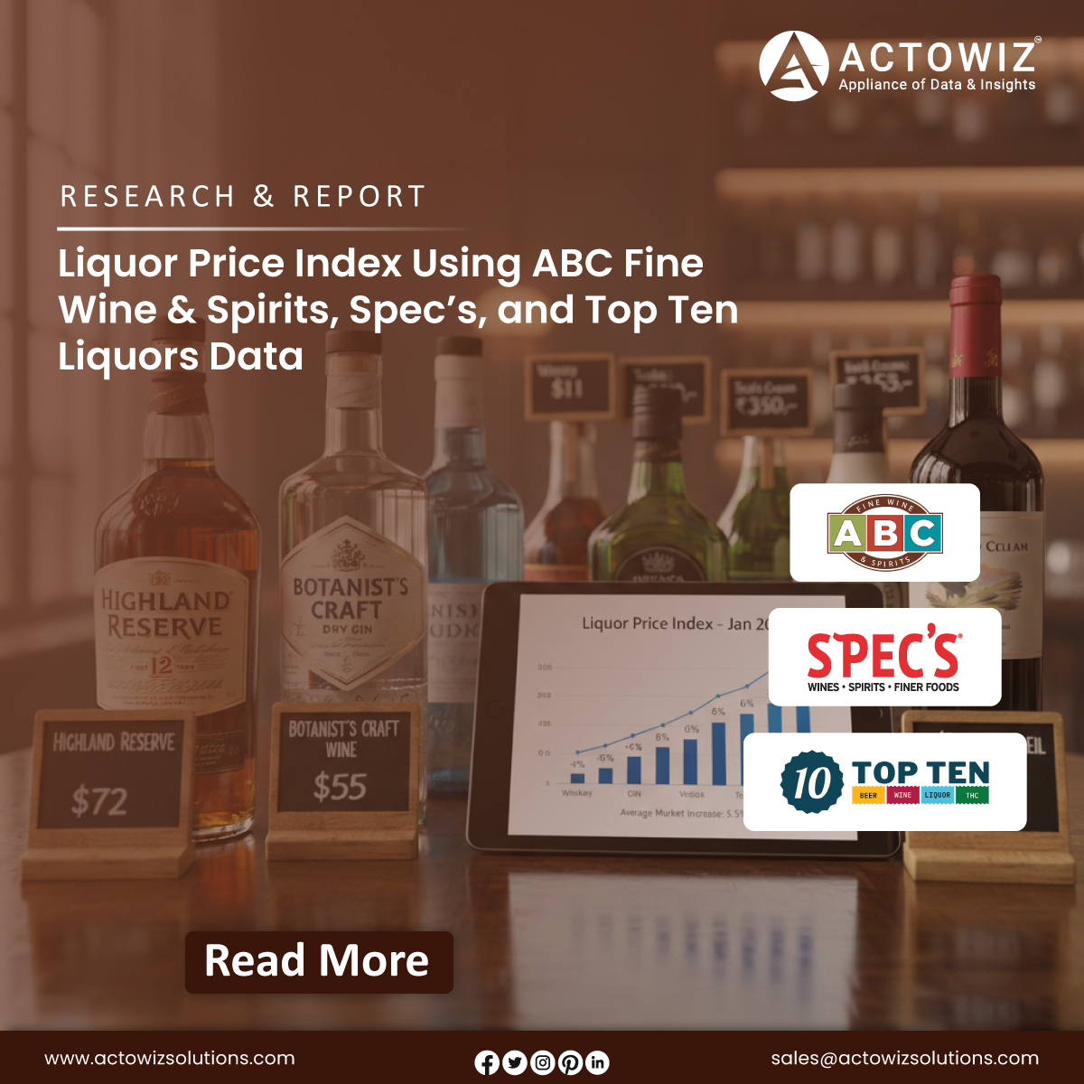actowizsolution's tweet photo. Build competitive pricing strategies with a Liquor Price Index Using ABC Fine Wine &amp; Spirits, Spec’s, and Top Ten Liquors Data to track trends and price movements.

 https://t.co/jPu1CrtR39

#TopTenLiquors #CompetitiveInsights #DataAtScale #ActowizSolutions https://t.co/uyYHmpy1EK