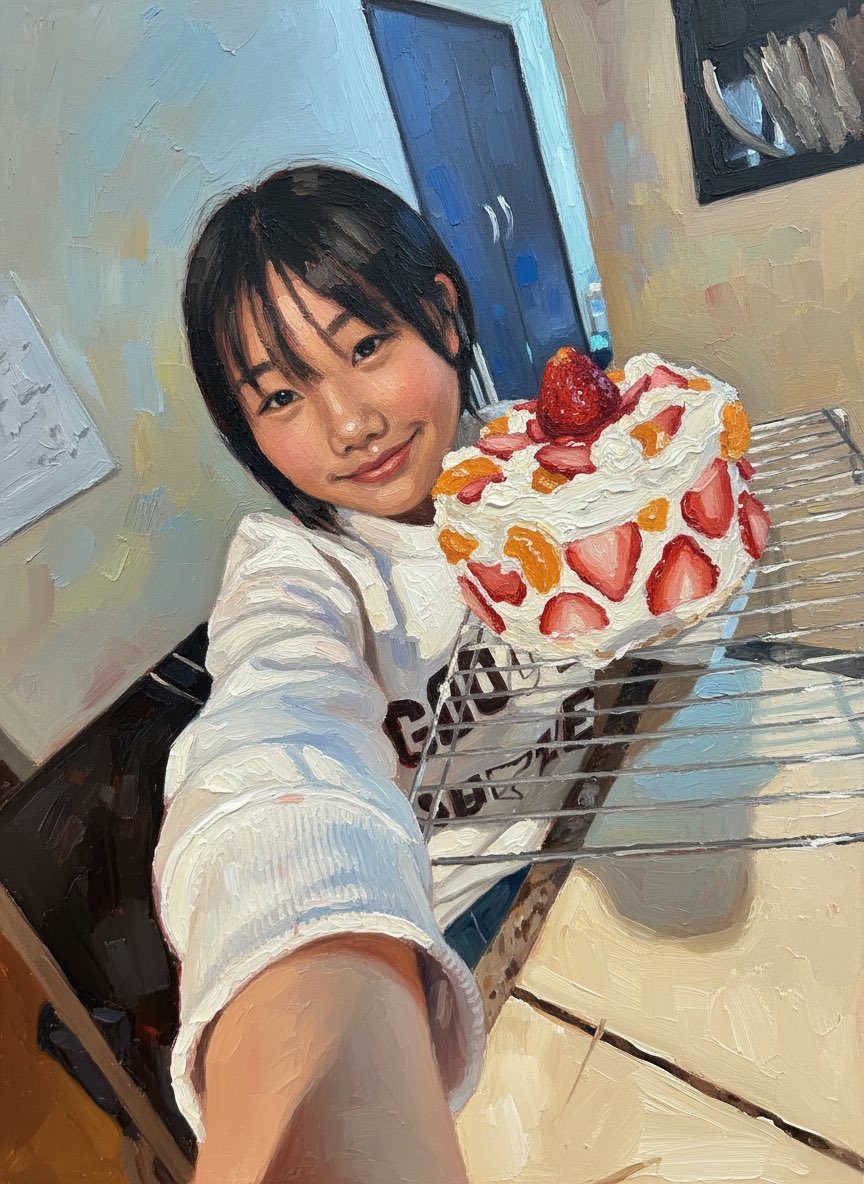 FreshIchika's tweet photo. 油絵いちーな https://t.co/rGmeJFiP3o