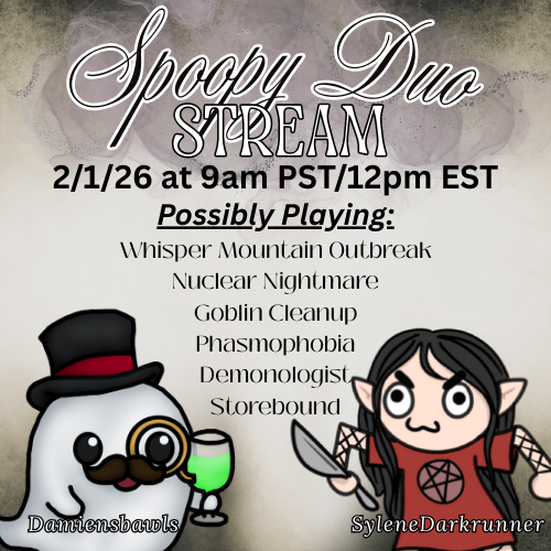SDarkrunner's tweet photo. We getting spoopy this Sunday! We both are streaming! First Prestige in Phasmo for us plus many other scary games! See you guys there!
#Vtuber #twitch #friends #scarygames https://t.co/cTLHJUzf5c