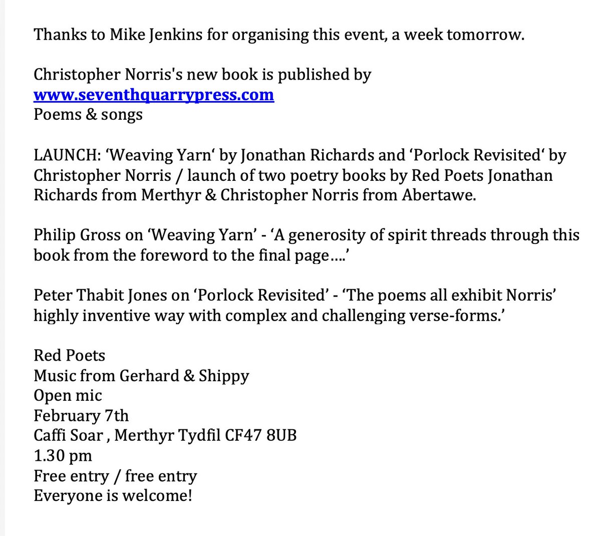 The Seventh Quarry/Swansea Poetry Magazine & Press tweet media