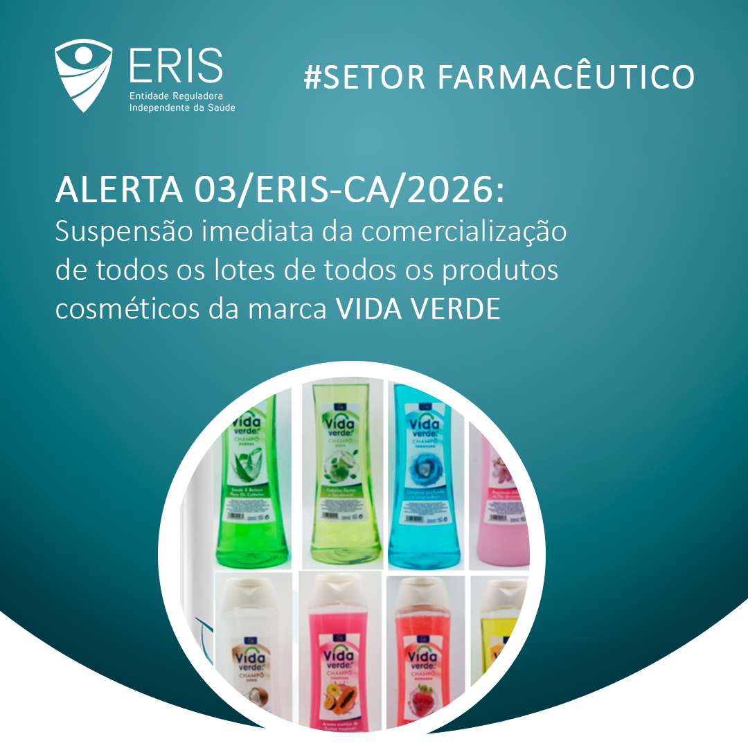 ERIS suspende a comercialização de todos os produtos cosméticos da marca VIDA VERDE.
Saiba mais em: eris.cv/index.php/noti…
#ERIS #SegurançaCosmética #VidaVerde