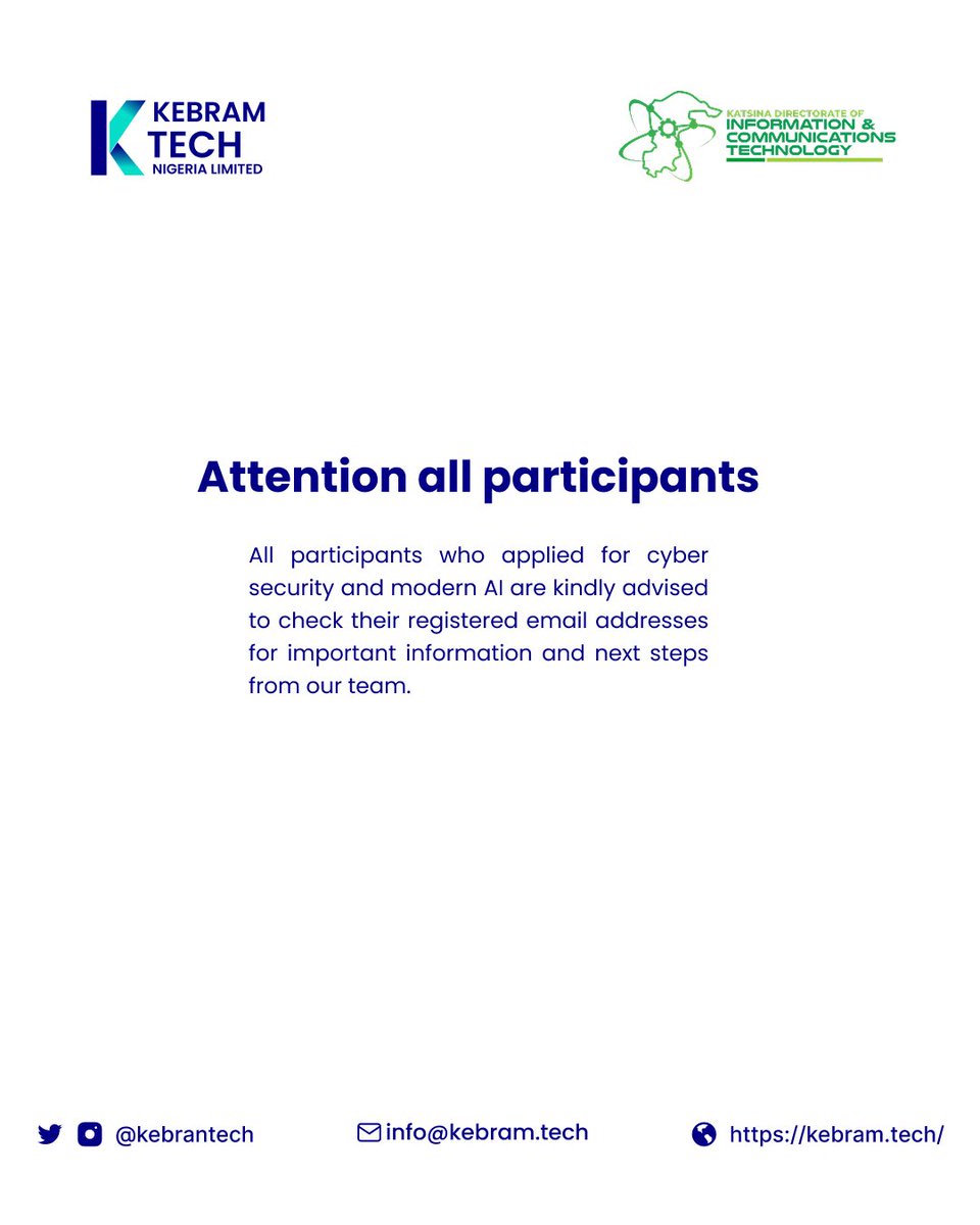 All participants should kindly take note