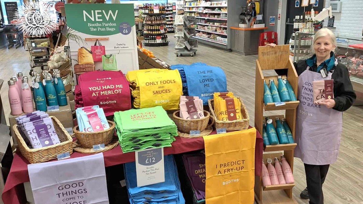 BoothsCountry's tweet photo. Christine at Longridge loves everything in our 'Pardon the Pun' range but can you spot the new arrival? 👀 https://t.co/3c3BpRkU10