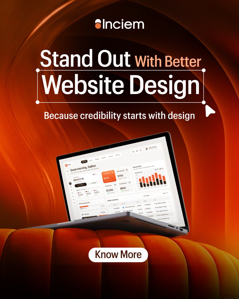 inciemtech's tweet photo. Your website is often the first place customers decide whether to trust you. A better design helps you stand out, look credible, and make a strong first impression that lasts.

Learn more about us: https://t.co/tlRwFk9WBP

#inciem #websitedevelopment #BusinessGrowth https://t.co/P7bjexlQWG