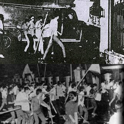 LiamOMaraIV's tweet image. #FerdinandMarcos ruled the #Philippines for more than 20 years, most of that as a dictator under #MartialLaw (with US support). The #FirstQuarterStorm in 1970 had memorable acts of resistance, like crashing a fire engine through #Malacañang palace gates #ThisDayInHistory in 1970.