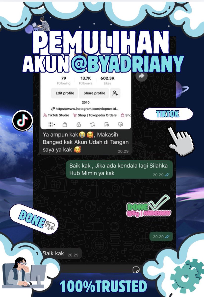 ozranges's tweet image. OPEN RECOVERY &amp;amp; DELETE ACCOUNT 
BY ADRIANY STORE ❕❕

🫐JASA HACK AKUN
🫐JASA LACAK LOKASI
🫐JASA SUSPEND/UNSUSPEND 
🫐JASA SADAP WA
🫐JASA HAPUS AKUN
🫐JASA PEMULIHAN AKUN
( GMAIL,LINKDIN,INSTGRAM,FB,WA,TIKTOK ,TWITER,LINE,TELEGRAM,DLL) 

FAST RESPON
| WA di bio ya 🫐