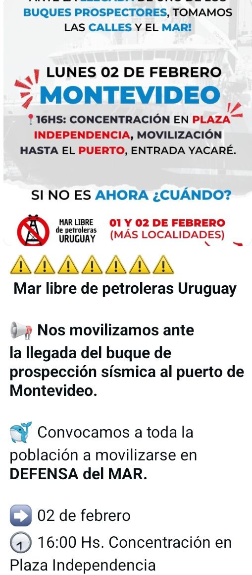 A defender el mar!  Después será el agua dulce, hasta que no quede más nada.