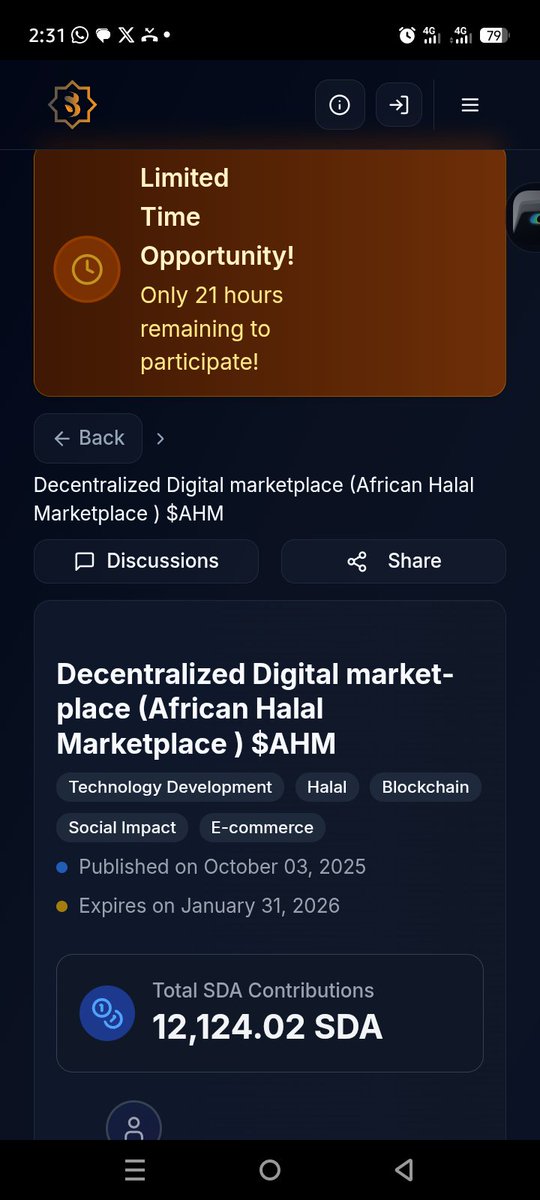 AlnsAfrican's tweet photo. 📢⏱️ Dear Sidra investors and community 

Limited Time Opportunity!
Only 21 hours remaining to expire 
Contributeed link 👇 🖇️ 
https://t.co/ALPo8AboZ8
@noumanmh
@maljefairi 
@Sidra_App 
@sidrachain https://t.co/AmnFvFuxSL