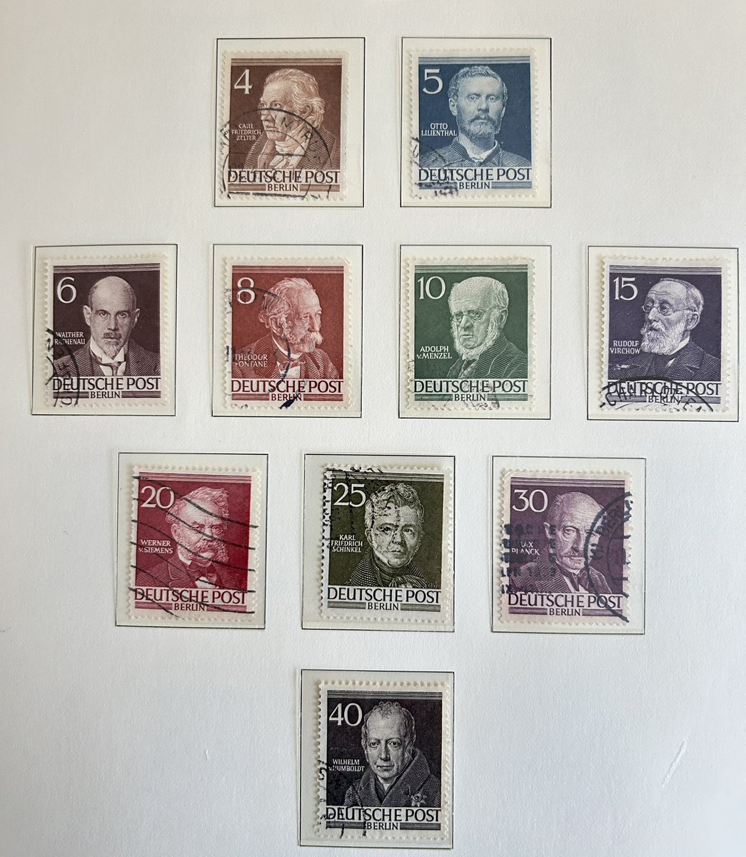 Germany Berlin 1952/53 Portraits, Scott 9N84/9N93, MiNr 91/100 #philately #stamps #stampcollecting #briefmarken #timbre #sellos #francobolli #postzegels #classicstamps