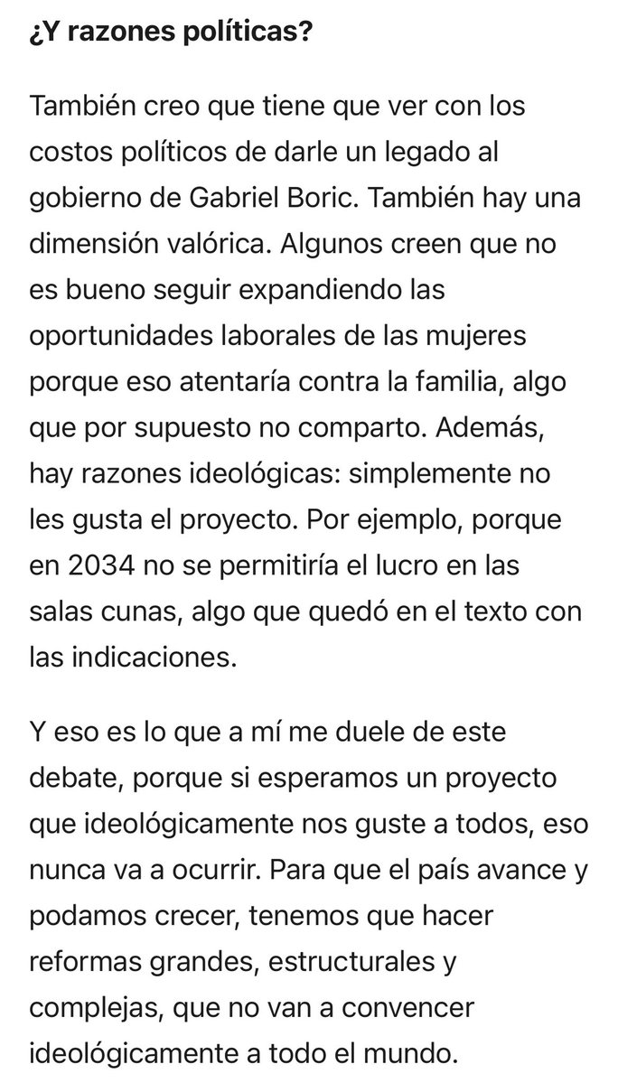 Hasta la expresidenta de ICARE, Karen Thal, dice que es inentendible la oposición de la derecha al proyecto de “Sala Cuna Universal”. Y que una de las razones sería evitar que sea un legado del actual gobierno, y no querer abrir oportunidades a mujeres por razones “valóricas”.