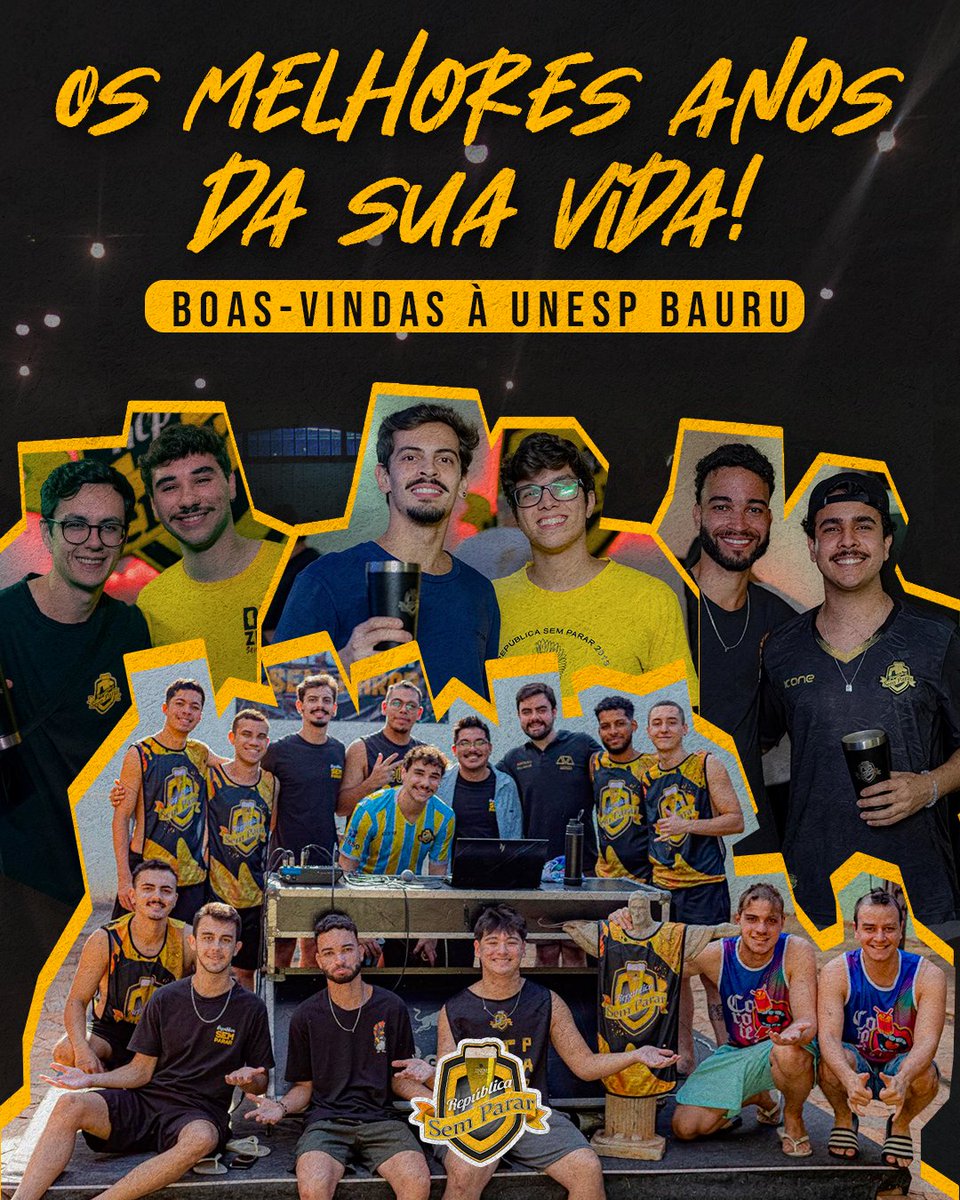 bernardo_kaique's tweet photo. Bem vindos aos melhores anos da sua vida!

A República Sem Parar está com vagas abertas para os bixos da Unesp Bauru de 2026. 

Foi aprovado na Unesp Bauru ou USP Bauru? Chama a gente!

UNESP BAURU | APROVADO | USP BAURU | BIXO | CALOURO https://t.co/0WVoprggyf