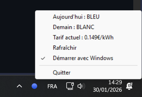 pour ceux que ca interesse j'ai mit a dispo une petite appli pour check tempo edf depuis son PC avec les tarifs, etc ...
👉ici : github.com/makertronic/te…
