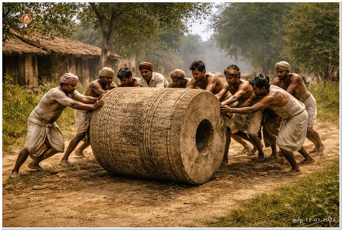 GYANDUTT's tweet photo. पत्थर के ईंख पेरने वाले कोल्हू का समाजशास्त्र

टुन्नू पंडित बताते जा रहे थे - “मिर्जापुर के आगे विंध्याचल की पहाड़ी से निकलता था पत्थर और वहीं बनते थे बड़े, आठ फुट के कोल्हू। इतनी बड़ी चीज जो वहां बनती थी, पूरे इलाके में - गोरखपुर देवरिया तक दिखती है। बीच में कहीं कोई पहाड़ नहीं जहां वे बन सकें।"

विंध्य की पहाड़ियों में बना ईख का कोल्हू कैसे गांव गांव पंहुचता था, जब  कोई सड़क नहीं थी, कोई रेल या बस या ट्रक नहीं थे। बेलनाकार कोल्हू को लुढका कर आगे बढ़ाना ही एक मात्र जरीया था।

"हर गांव का सहयोग होता था जीजा जी। जिस गांव की सीमा पर कोई कोल्हू आया नहीं कि नौजवान तैयार रहते थे। वे धकेल धकेल कर अपना गांव पार करा देते थे। कोई मेहनताना नहीं, कोई शुल्क नहीं। जिस गांव में वह कोल्हू रुक गया, उस गांव की नाक कट जाती थी। उस गांव के लड़कों की शादी नहीं होती थी। यही कहा जाता था कि उहां सब हिंजड़े हैं!"

चार–पाँच टन का वह कोल्हू कोयला या डीज़ल से नहीं चलता था।

उसे न ठेके की ज़रूरत थी, न मज़ूरी की। वह समाज के जुड़ाव, गांव गिरांव की लाज, इज्जत और प्रतिष्ठा से चलता था!

उस समय के समाज की कल्पना की जाये जब मर्दानगी का मतलब हिंसा, आगजनी, आतंक नहीं;  बल्कि सामूहिक श्रम निभाने की क्षमता था। आज हम जिसे “इन्फ्रास्ट्रक्चर” कहते हैं, तब वह चरित्र का इम्तिहान था।

इंफ्रास्ट्रक्चर के लिये हम सरकार को कोस सकते हैं; चरित्र की ताकत तो समाज के अंदर से आती थी। 

बिना खर्च किये, बिना काग़ज़, बिना सरकारी आदेश — कोल्हू अपने गंतव्य गाँव तक पहुँचता था, यह जानना ही अपने आप में आधुनिक सोच को चुनौती देता है।

हम आश्चर्य से सुन रहे थे—और समझ रहे थे कि यह सिर्फ़ बीते समय की बात नहीं है।

टुन्नू पण्डित बोले जा रहे थे… आगे भी बहुत कुछ सुनाने को है टुन्नू जी के पास।

@@@@@@@

चित्र - कोल्हू का प्रस्तरखंड चौरी में है। टुन्नू पण्डित ने दिया। दूसरा, गांव में धकेला जाता चैट जीपीटी ने बनाया। 

पोस्ट मानसिक हलचल ब्लॉग पर पढ़ें - https://t.co/TkRKcq5T3j