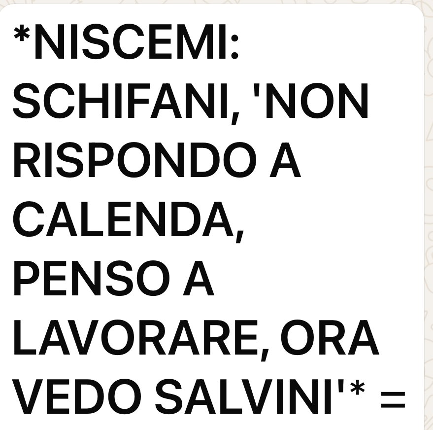 Caro Schifani, puoi anche non rispondere a me. Ma risponderai ai siciliani. Il livello di incuria, incapacità, clientelismo e arroganza della vostra giunta non ha pari. Dovresti dimetterti e basta. Ps non ci sentiamo rassicurati dal fatto che vai a lavorare con Salvini. Anzi.