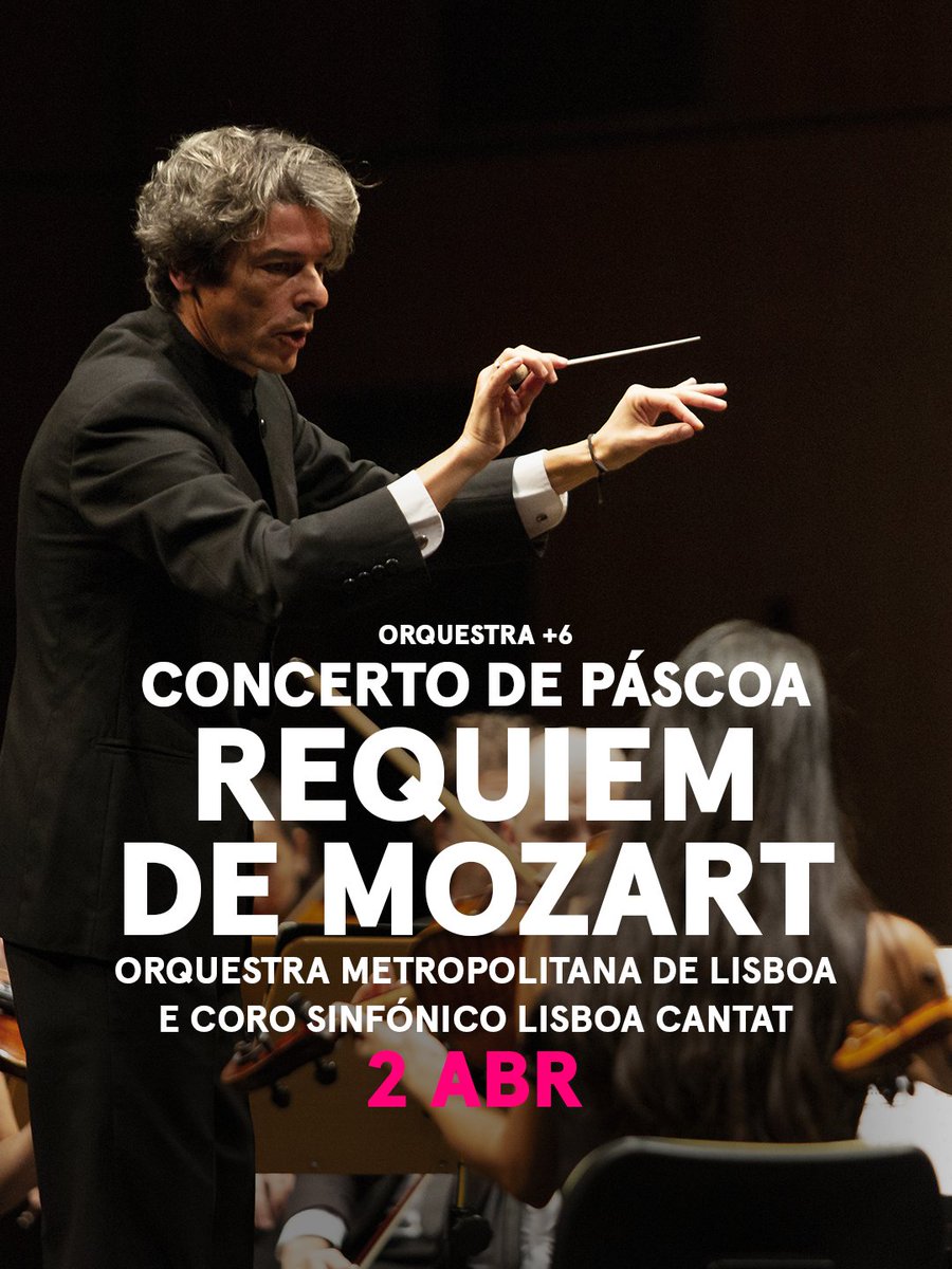 ccb_pt's tweet photo. No dia 2 de abril, quinta-feira, a Orquestra Metropolitana de Lisboa e o Coro Sinfónico Lisboa Cantat juntam-se para um concerto de Páscoa que trará o “Requiem” de Mozart ao palco do Grande Auditório do CCB. Um concerto que terá direção musical de Pedro Neves. https://t.co/0SWbZpSqNO