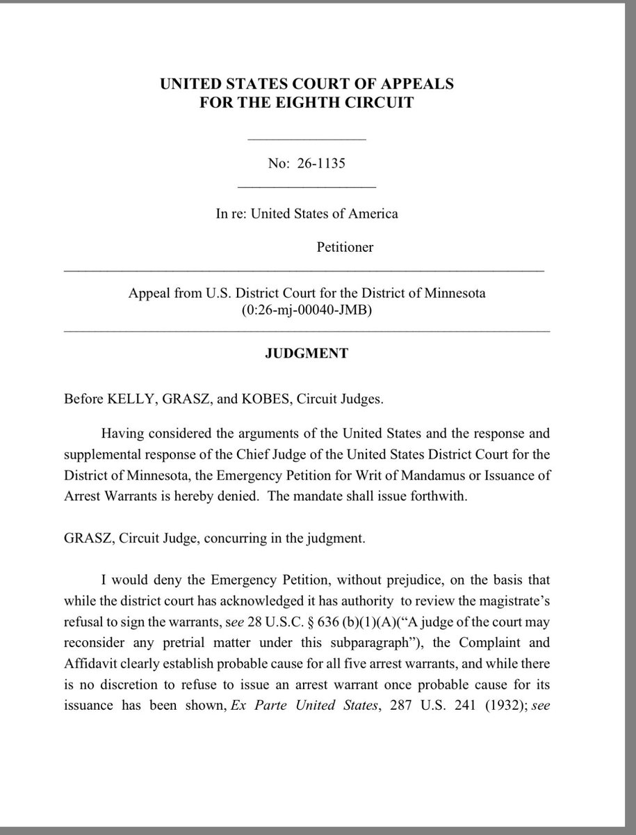 jaketapper's tweet image. DOJ’s original complaint against Don was rejected by Magistrate Judge Douglas Micko who refused to sign the criminal complaint and then the DOJ appealed and that too was rejected. That chief judge, Hon. Patrick J. Schiltz— is a former Scalia clerk and George W. Bush appointee:
