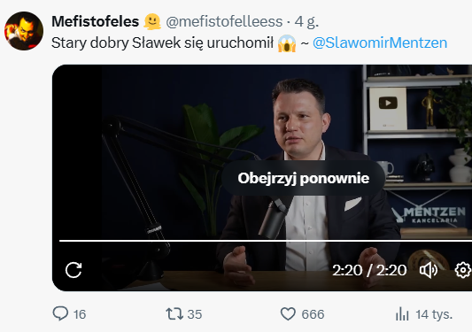 RobertBodendorf's tweet photo. @mefistofelleess @SlawomirMentzen Świetne! 

A na dodatek dobrze trafiłem na profil @mefistofelleess - 666 reakcji ;) https://t.co/GxRBWPZN2B