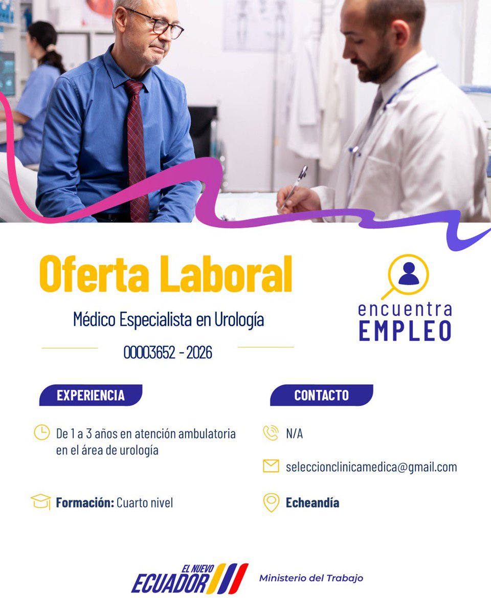 Estamos en búsqueda de un especialista en Urología
Únete a nuestro equipo médico y forma parte de un entorno innovador y comprometido con la salud de nuestros pacientes.

#medico #urologo #echeandia