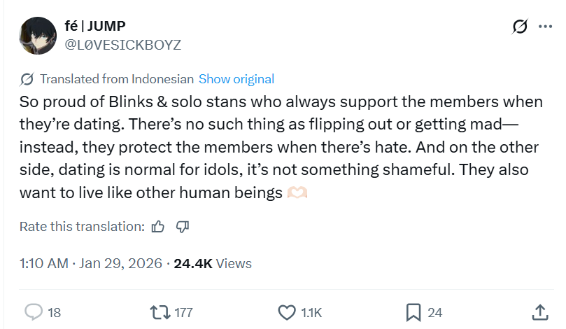 The tweet below is almost hilarious in how it ignores the elephant in the room. That level of amnesia... Wow.

#LISA's alleged dating life has been subjected to slander, ridicule, &amp; boycott from both the group fandom &amp; solo stans (incl. sanctimonious, gullible lilies) for years.