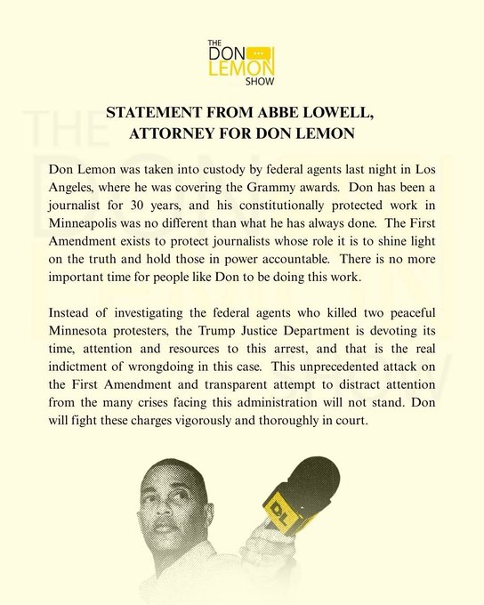 I'm actually sick to my stomach hearing about Don Lemon's arrest. WTF is this? How is this even happening in America?? 

Every single journalist who stays quiet about this PLEASE remember that YOU could be next! Free Don Lemon NOW~ #FirstAmendment