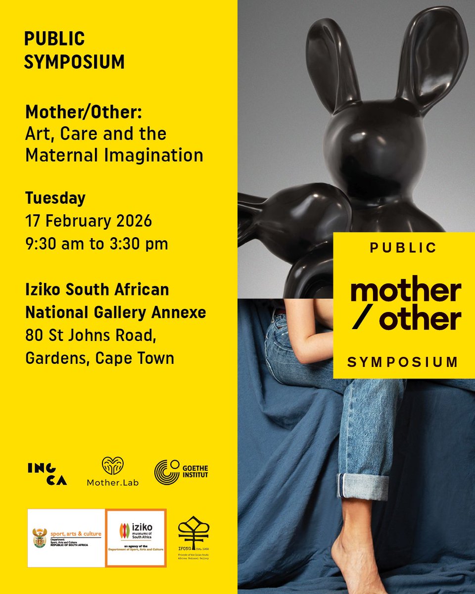Iziko_Museums's tweet image. Join us for Mother/Other, a one-day symposium exploring motherhood as a cultural, political &amp;amp; creative force 🎨🤱
Artists, writers &amp;amp; thinkers reflect on care, kinship &amp;amp; creativity 

Enquiries: alewis@iziko.org.za | 
RSVP: bit.ly/MotherhoodSymp…
 #IzikoMuseums #ArtFair