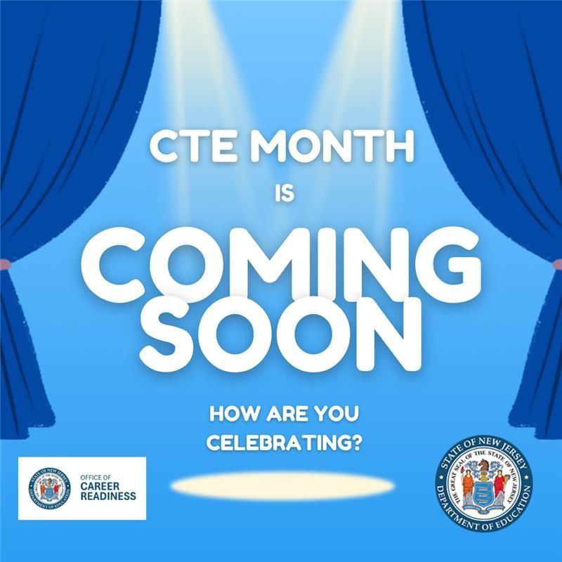 NewJerseyDOE's tweet photo. CTE Month is almost here! Districts we would love to see how you’re highlighting innovation, opportunity, and the pathways that prepare learners for success! Don’t forget to tag us to share your events and student spotlights. #CELEBRATECTENJ https://t.co/0XhzGARcRT