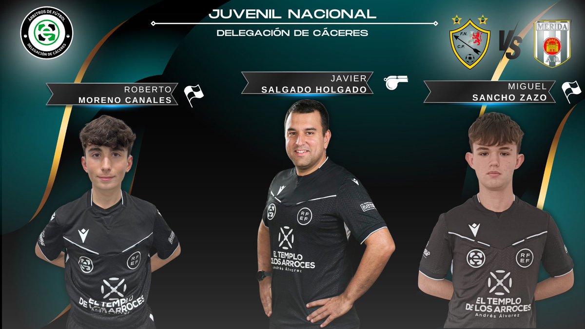 FutbolArbitros's tweet photo. 📢| Designaciones nacionales de este fin de semana.

#2RFEF

👨‍⚖️ Ricardo Pérez Antequera 

#3RFEF 
 
👨‍⚖️ Jorge Espada Torrijos 

#JuvenilNacional 

👨‍⚖️ Jonathan Palo Araujo 
👨‍⚖️ Javier Salgado Holgado 

🍀 Mucha suerte al equipo arbitral https://t.co/x2e2kxIGHM