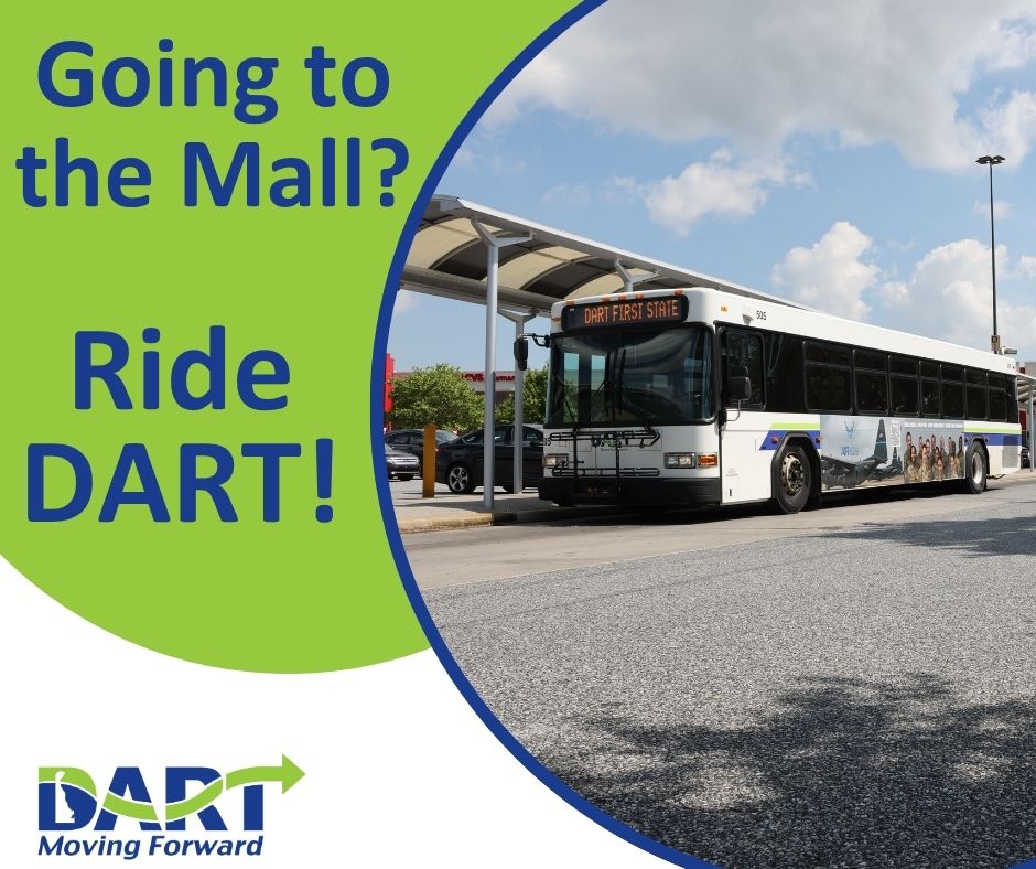 Students, is a shopping spree on your mind?🤔

Get to the mall for just $1 per one-way trip with your student ID.

Save on gas and parking and spend that cash on new outfits!

Visit: dartfirststate.com/RiderInfo/Fare…