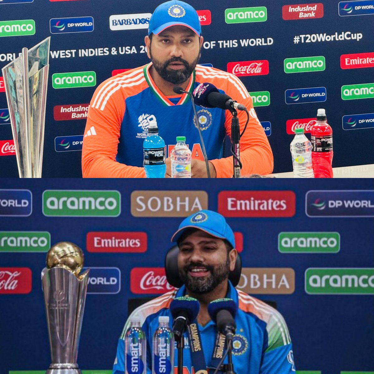 Two greatest press conference in the Cricket history🗿🔥

- Rohit Gurunath Sharma...!!