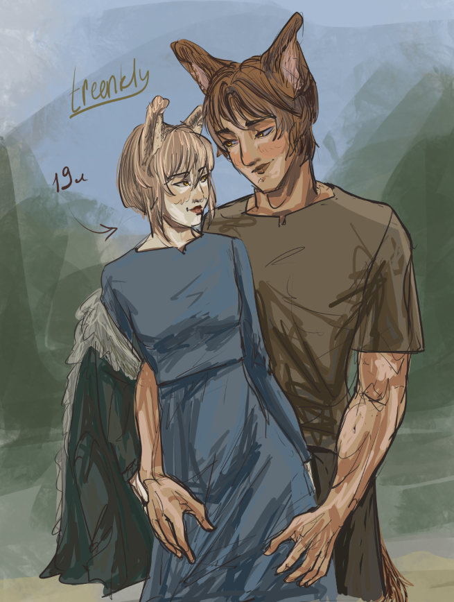 treenkly_art's tweet photo. so it's just a couple with tale??? #art #digitalart #OC #OriginalCharacter #kemonomimi https://t.co/vnkUt7gvsY