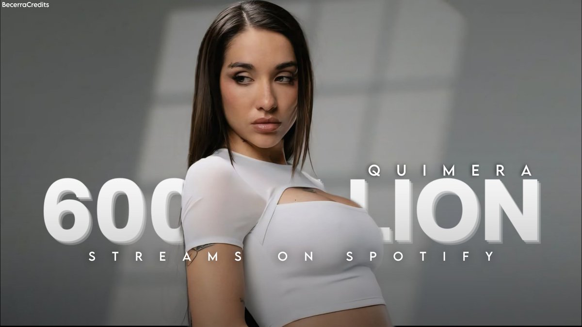 "QUIMERA" el último álbum de María Becerra ha superado los 600 MILLONES de streams en Spotify.

— Siendo así su tercer proyecto en superar esta cifra.