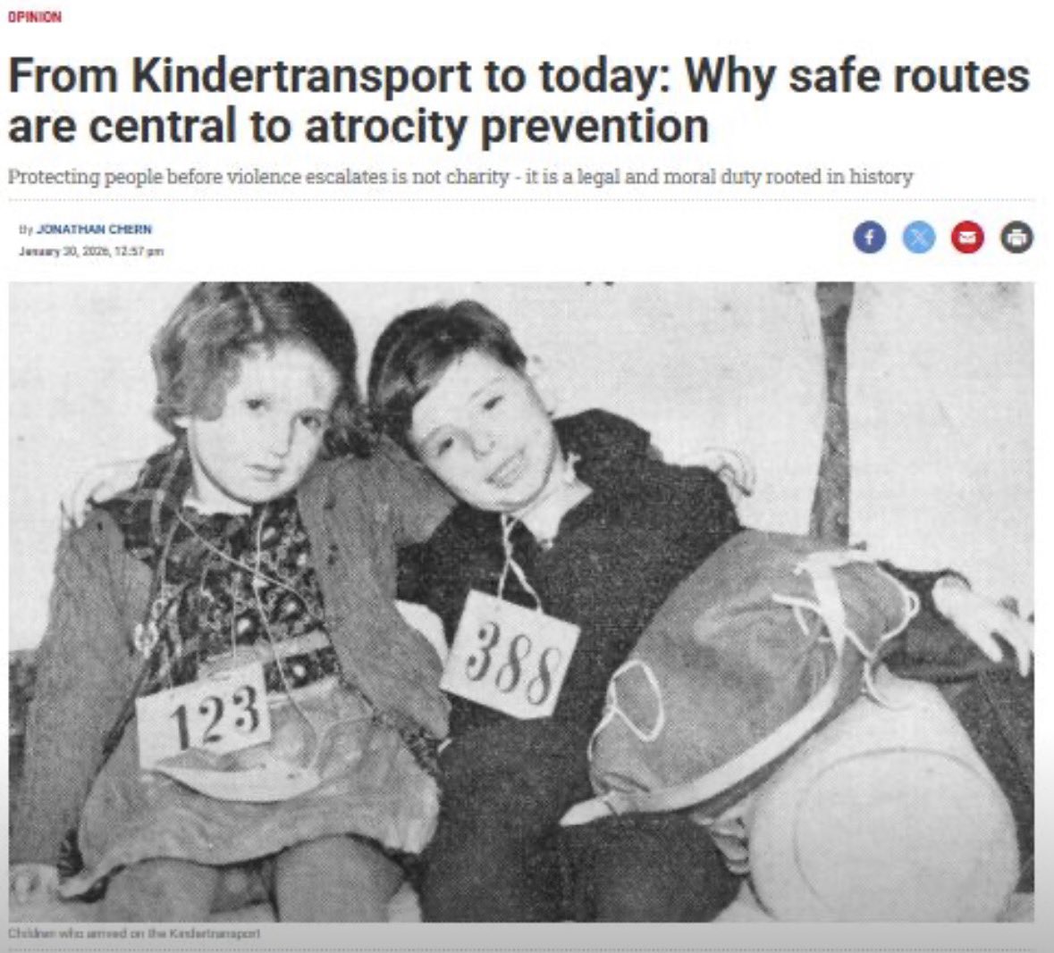 Rene_Cassin's tweet photo. Safe routes save lives. From the #Kindertransport to today, history shows that when protection is closed off, harm follows. 

#AtrocityPrevention must start before people are forced into danger.

Read why safe routes matter now more than ever: https://t.co/cwi2t0nN5L https://t.co/a227AUeRPD