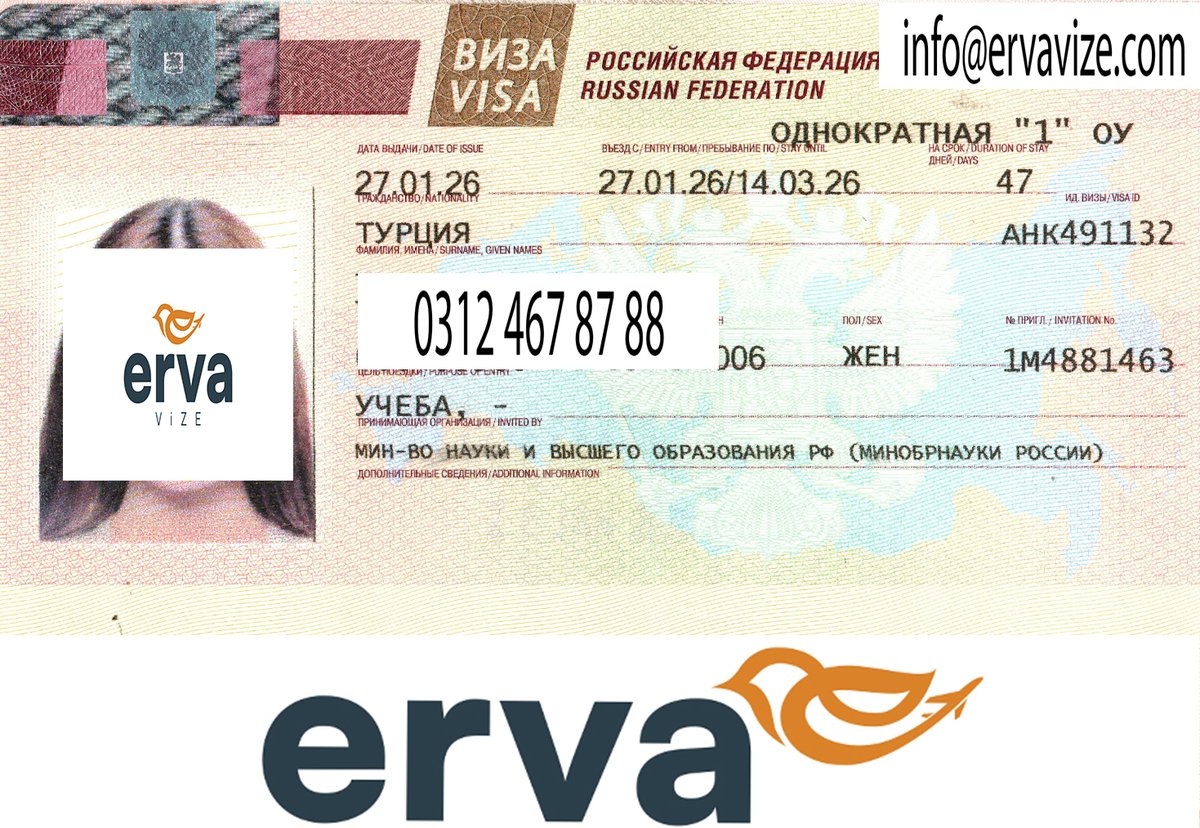 🇷🇺 Rusya Eğitim Vizesi Onayı

Yolcumuz adına yapılan başvuru sonucunda Rusya eğitim vizesi başarıyla alınmıştır. Yurt dışında eğitim planlayan öğrenciler için Rusya eğitim vizesi süreci; eğitim kurumundan alınan kabul belgesi, resmi davetiye ve başvurunun güncel konsolosluk