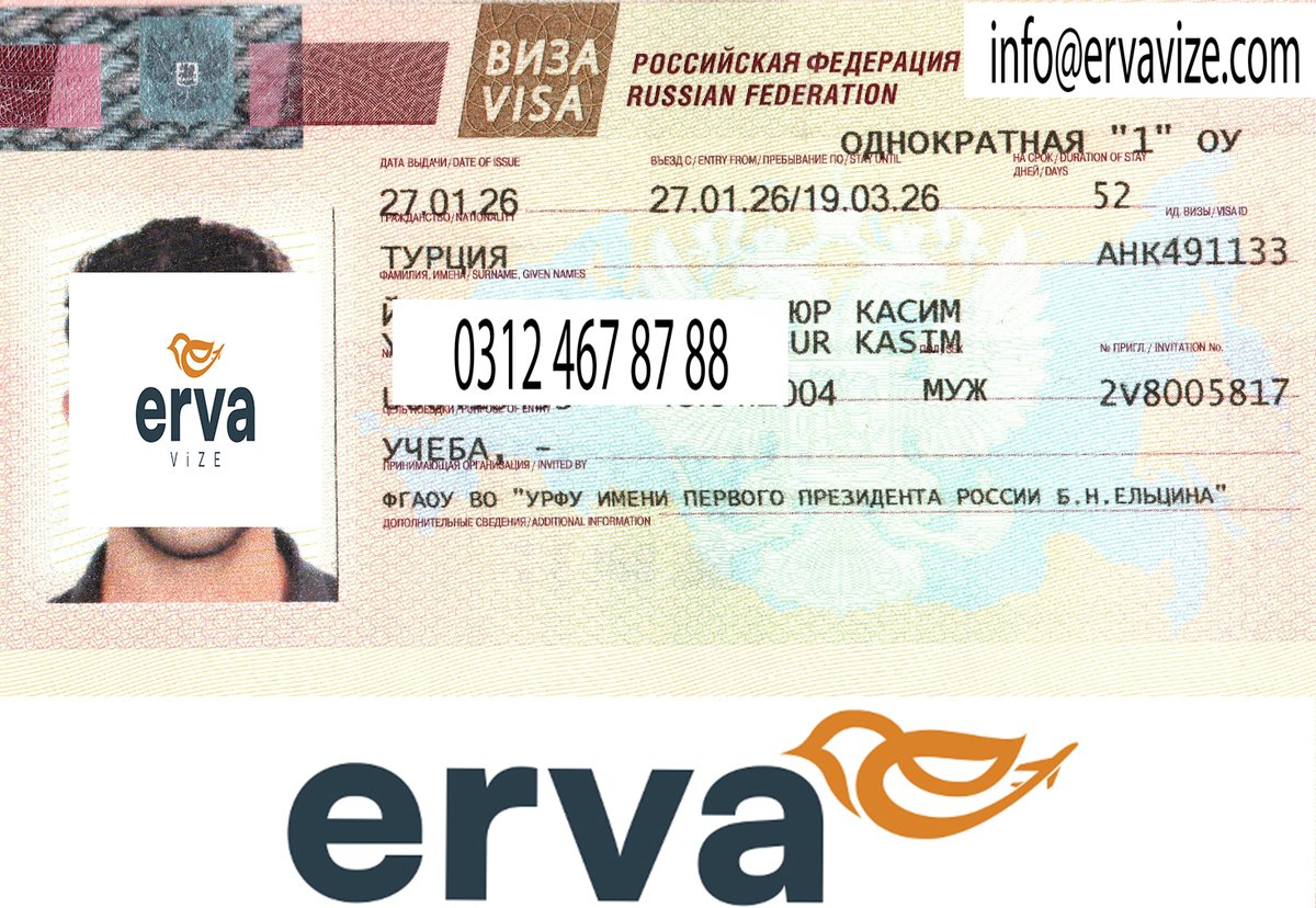 🇷🇺 Rusya Eğitim Vizesi Onayı

Yolcumuz adına yapılan başvuru sonucunda Rusya eğitim vizesi başarıyla alınmıştır. Yurt dışında eğitim planlayan öğrenciler için Rusya eğitim vizesi süreci; eğitim kurumundan alınan kabul belgesi, resmi davetiye ve başvurunun güncel konsolosluk