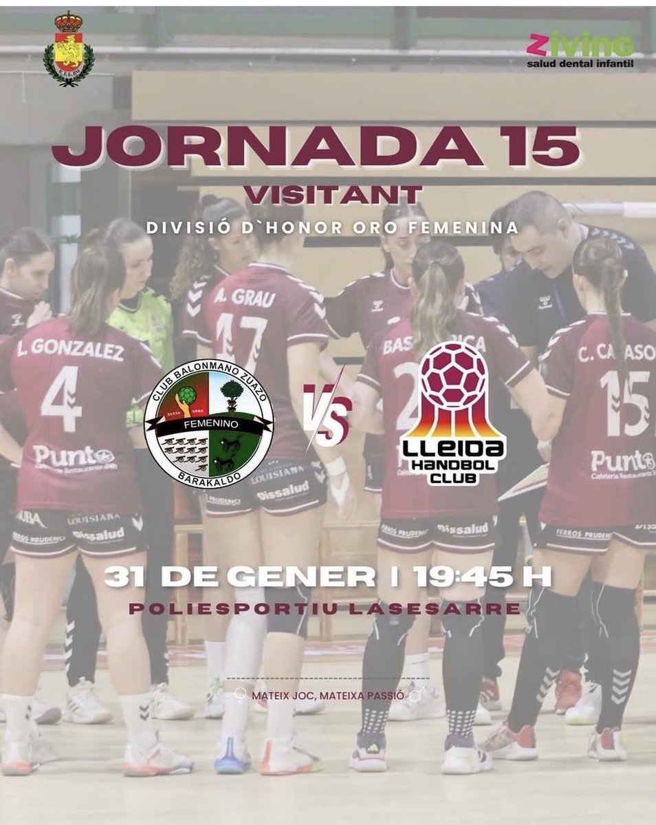 SÈNIOR FEMENÍ - DIVISIÓ D’HONOR OR

📊 JORNADA 15
🆚 @cbmzuazo 
🗓️ 31 DE GENER 
⌚ 19:45 h
📍poliesportiu Lasesarre