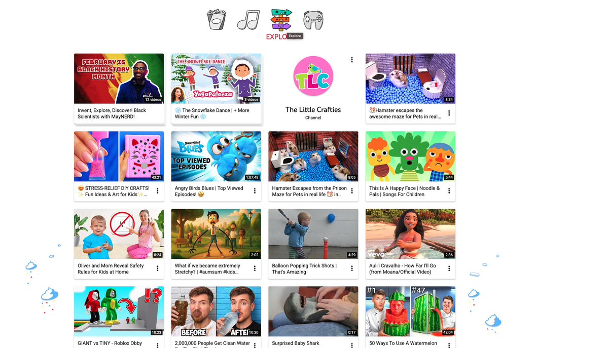 This is how YouTube Kids looks.