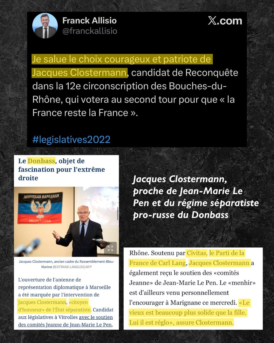 🔴Le RN restera toujours le FN !

Franck Allisio dément le soutien du Parti d’extrême-droite le « Parti de la France » pourtant en 2022, il saluait l’un de ses candidats !