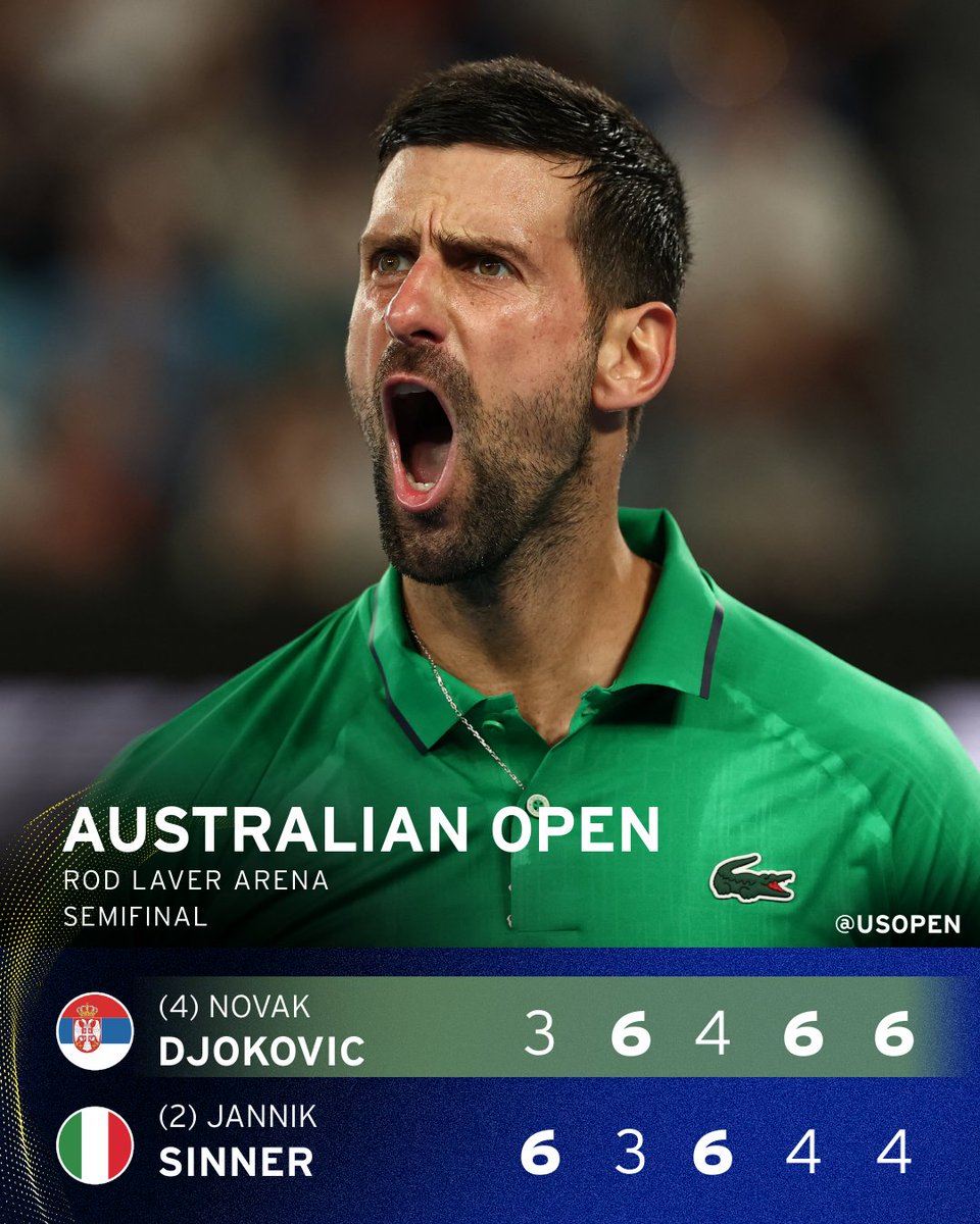 usopen's tweet image. Another moment for Novak in Melbourne!