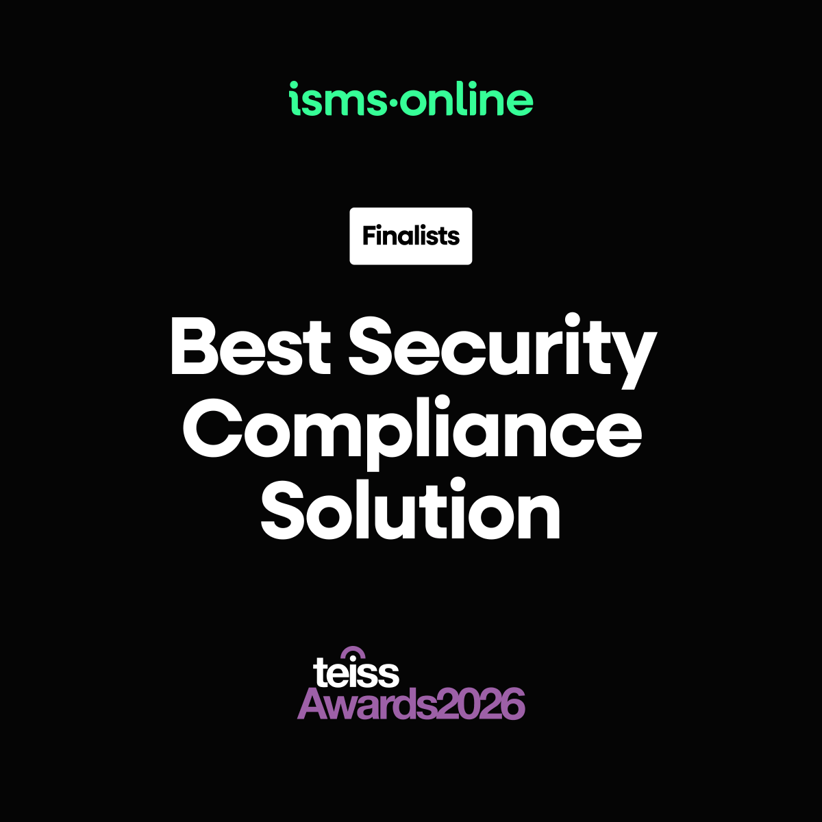 isms_online's tweet photo. We’re thrilled to have been shortlisted in the Best #Security #Compliance Solution category at this year’s teissAwards! It’s incredible to see the hard work of our team being recognised. See the finalists: https://t.co/HTbWvNP39W #InformationSecurity https://t.co/TY8gw9RY5C