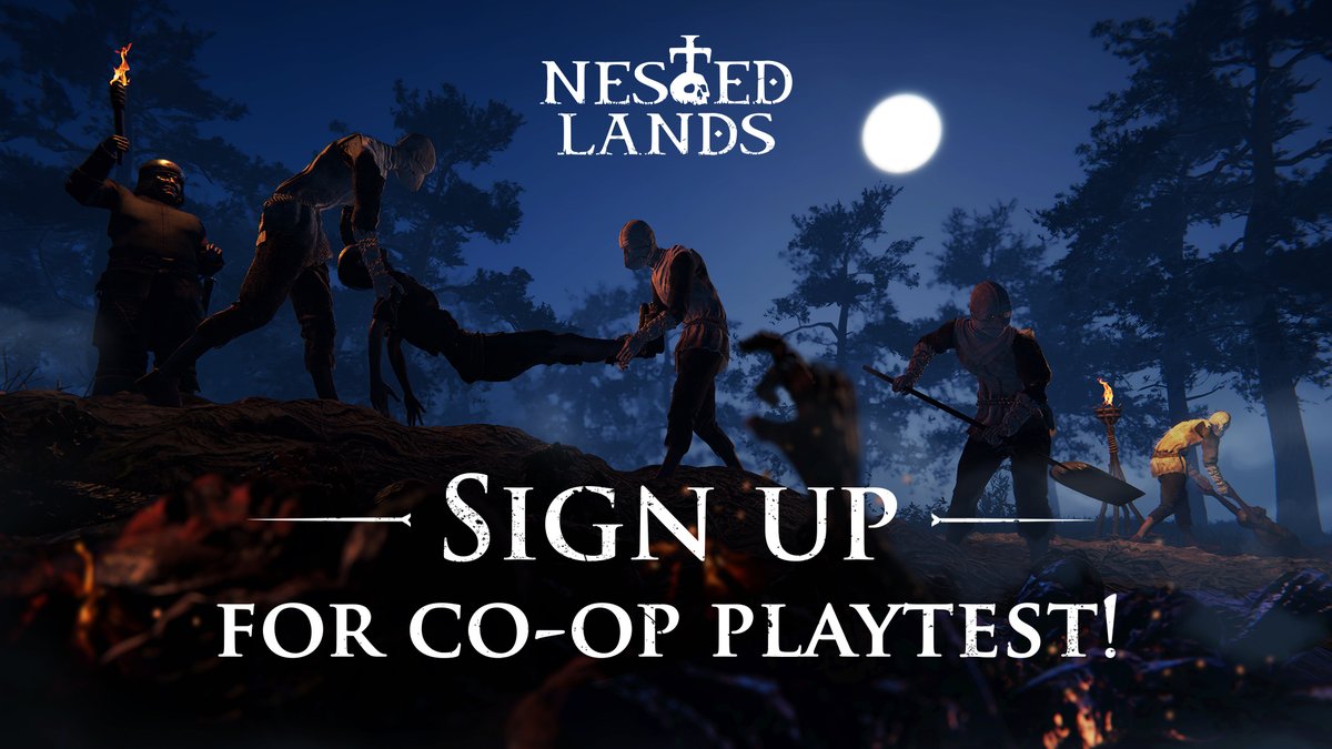 Co-op Playtest starts next week!  

Don’t forget to sign up on Steam to join the upcoming Nested Lands playtest — and bring your friends! Build together, burn together, survive together. 

 store.steampowered.com/app/2553040/Ne…