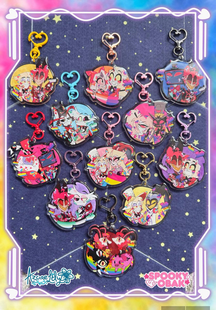 azurelilyart's tweet image. HAZBIN CHARM PRE-ORDERS ARE NOW LIVE! 🎉

They will be open for 2 weeks until Feb 15th, 8pm UK. Remember they are MADE-TO-ORDER, extra stock is not guarenteed. Get 20% off orders of 3 or more items if you order this weekend! ❤️ #HazbinHotel