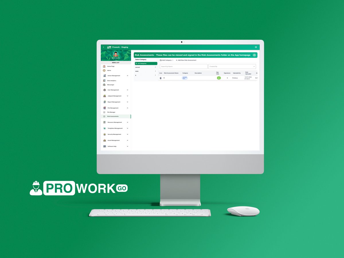 Proworkcore's tweet photo. New in ProWork Go:

January 29th 2026 Go New Features Update. 

- Feature Spotlight: Risk Assessment Implementation.
- News Broadcast Feature.
- New Feature: Three Minute Traffic Count Reports.

#remotework #prowork #paperless #worldwide #workplacesafety #androidapps #iOS #Tech https://t.co/WUFEOyVOBZ