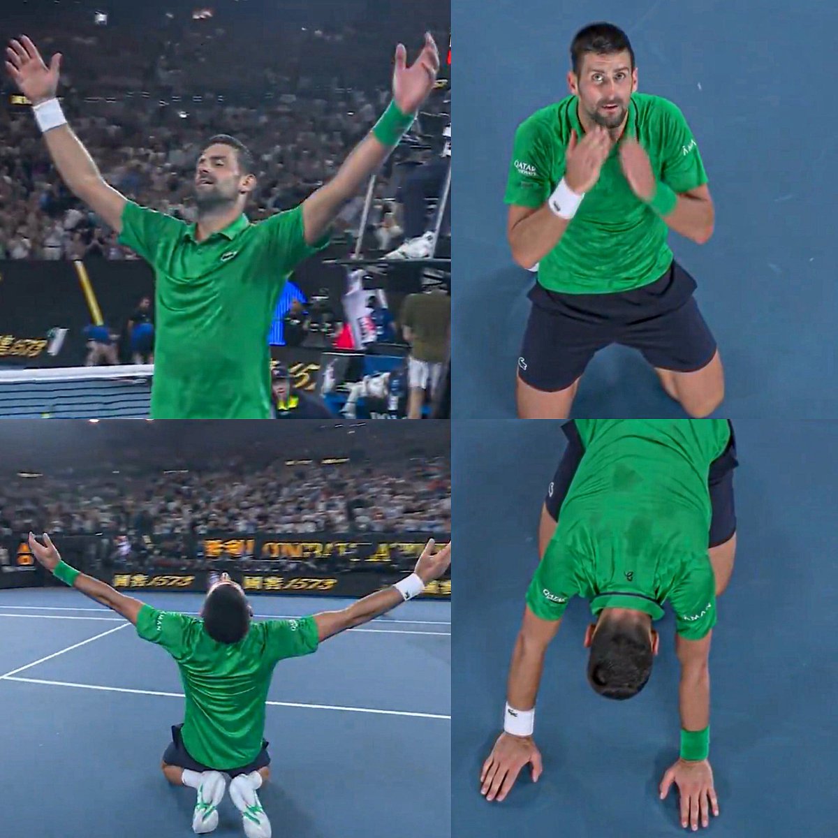 No es fútbol, pero es historia del deporte mundial. Con 38 años, más de 4 horas de partido, Novak Djokovic le gana a Sinner (al que le lleva 14 años) y clasifica a la final de Australia. Ni él se la cree. 

Podría estar disfrutando del retiro con sus millones, pero él quiere